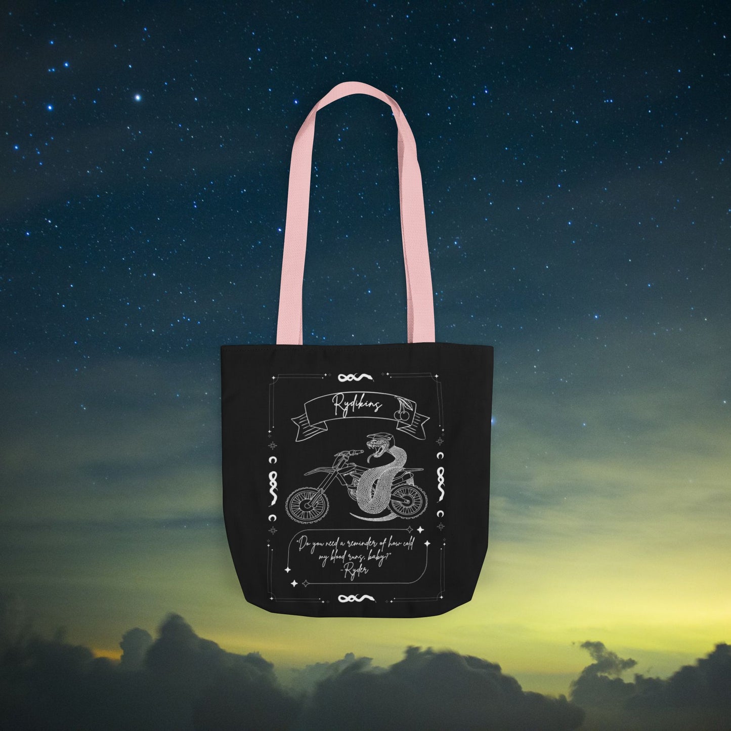 A0 Rydikins Collection Black Canvas Tote Bag
