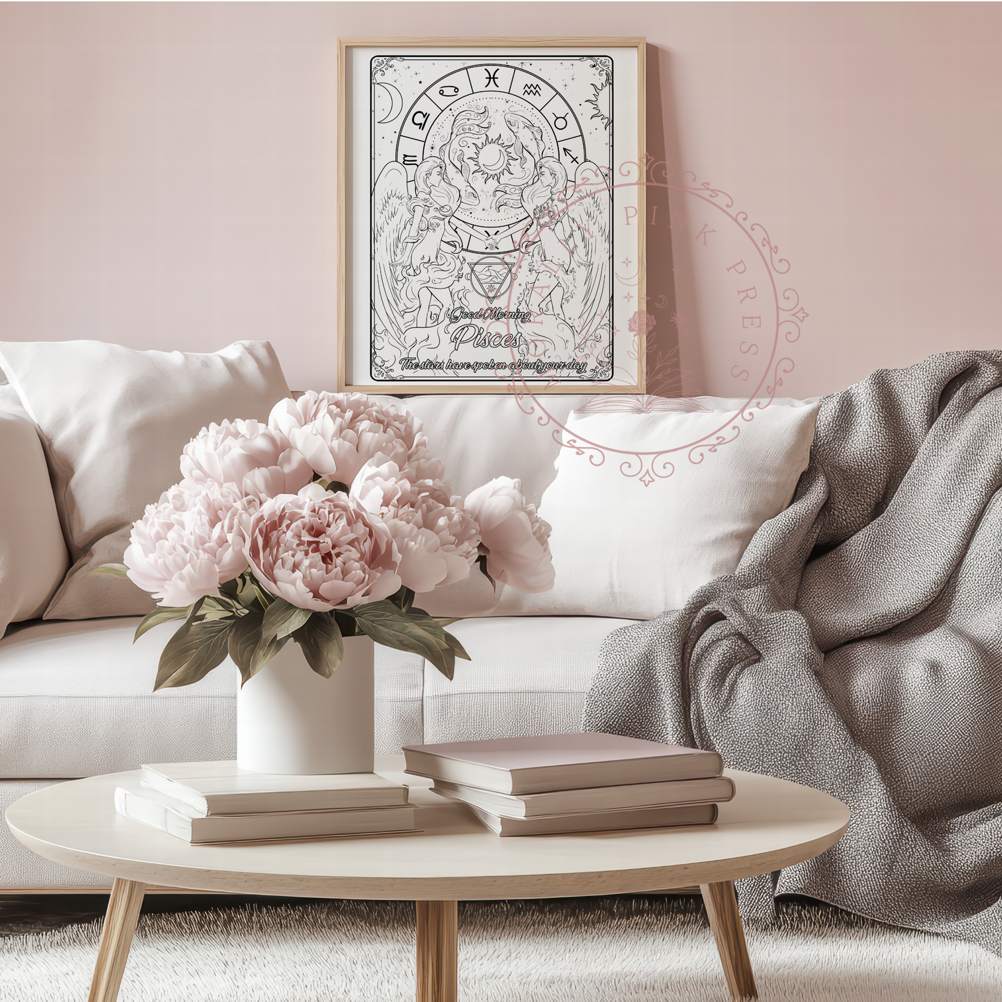 Good Morning "Pisces" Zodiac Academy Colorable Poster Prints