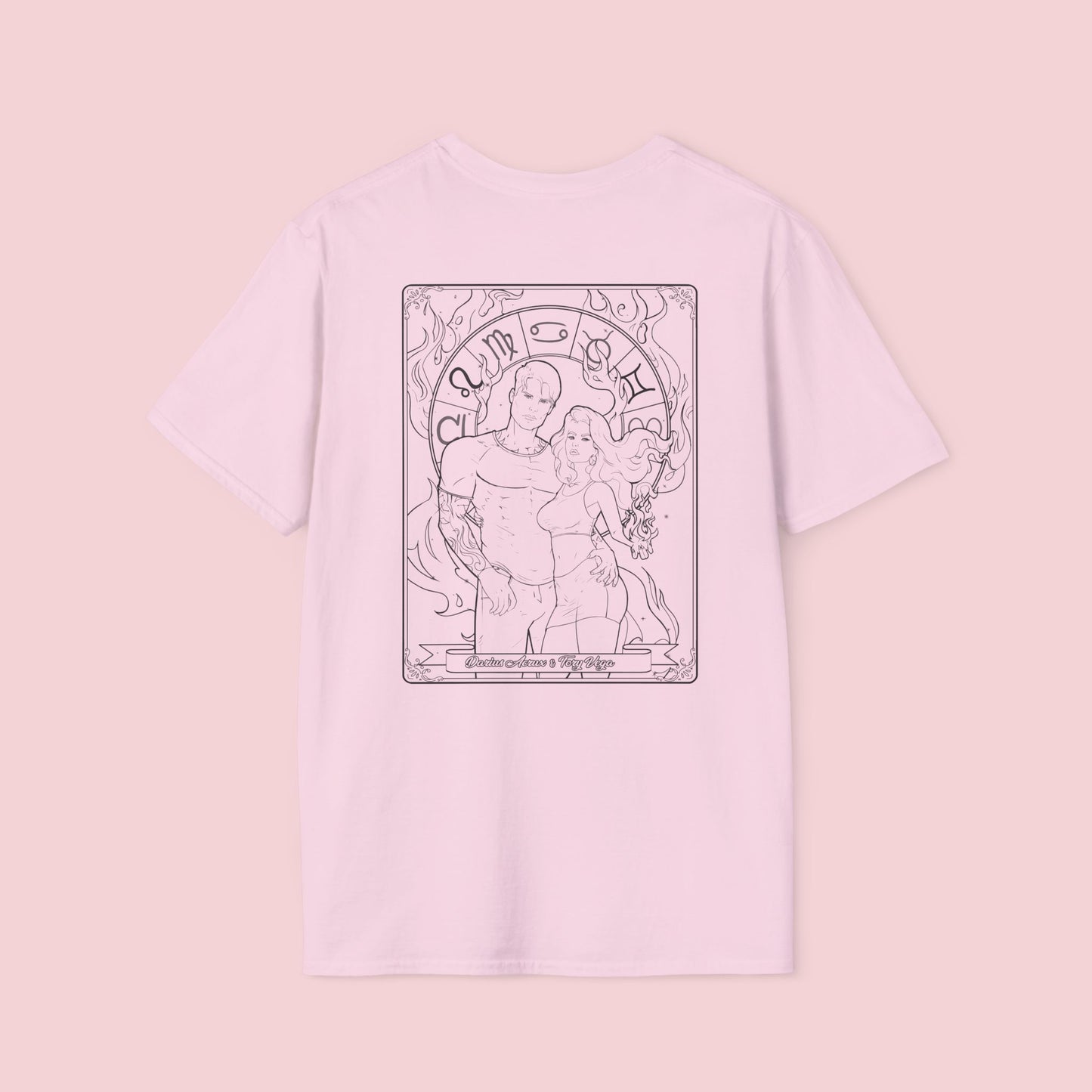 Unisex Softstyle T-Shirt with Cosmic Design, Astrology Lover Gift, Boho Tee for Men and Women, Festival Shirt, Birthday Present