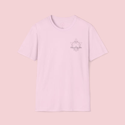 Unisex Softstyle T-Shirt with Cosmic Design, Astrology Lover Gift, Boho Tee for Men and Women, Festival Shirt, Birthday Present