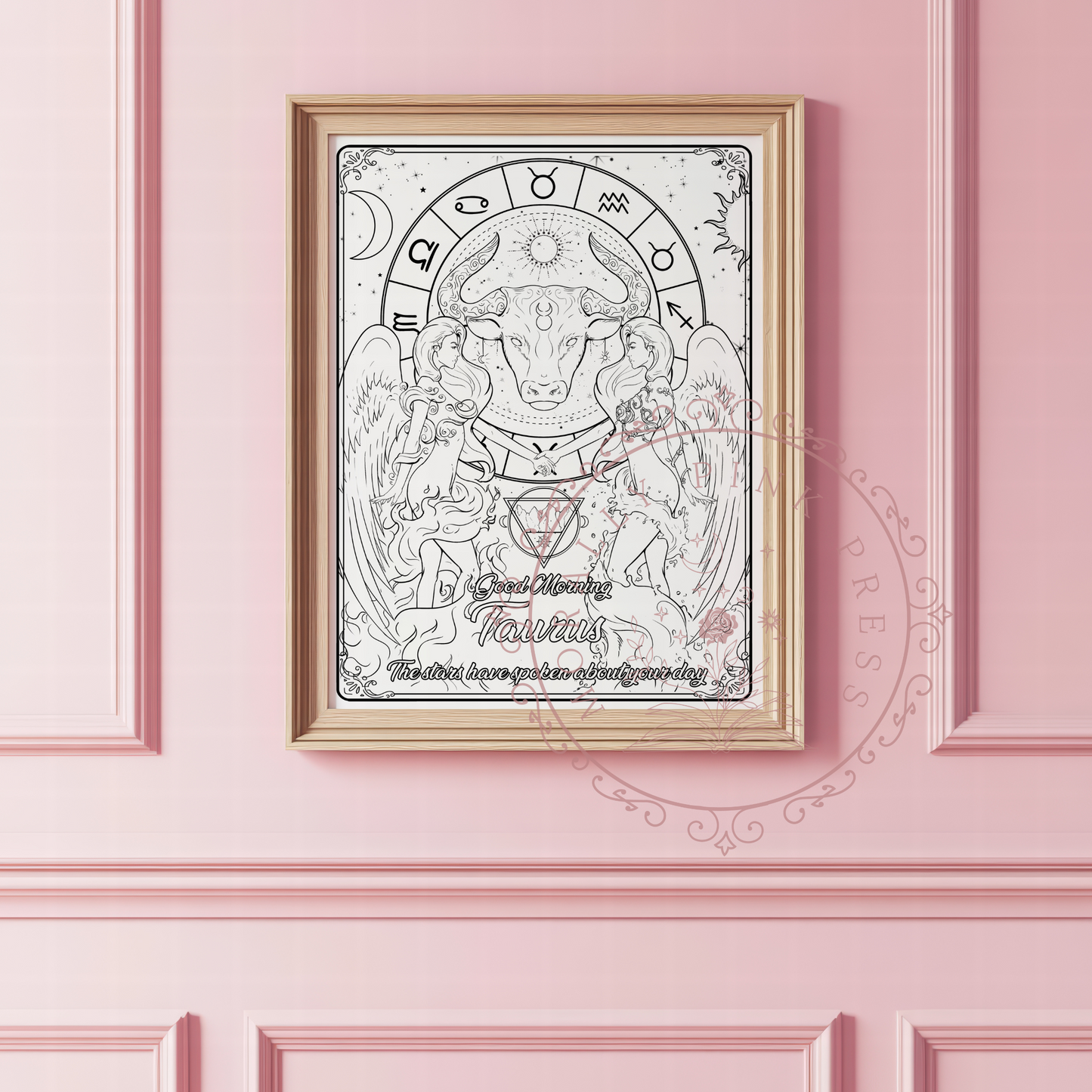 Good Morning "Taurus" Zodiac Academy Colorable Poster Prints