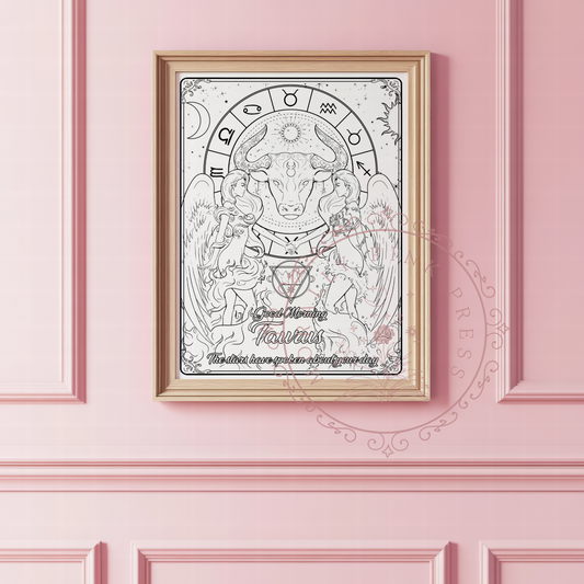 Good Morning "Taurus" Zodiac Academy Colorable Poster Prints