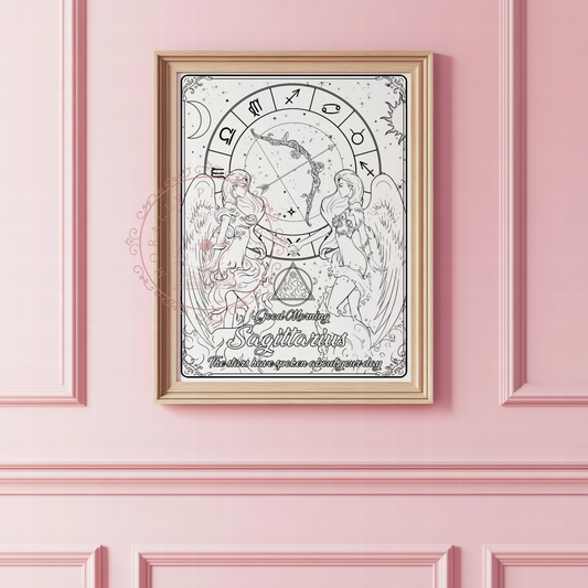 Good Morning "Sagittarius" Zodiac Academy Colorable Poster Prints