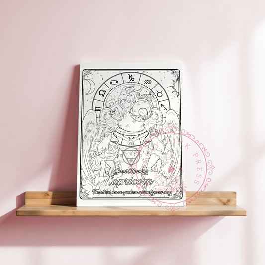 Good Morning "Capricorn"  Zodiac Academy Collection Colorable Canvas