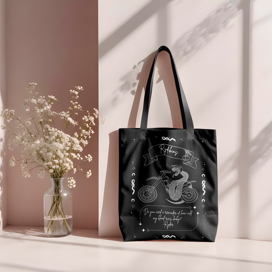 A0 Rydikins Collection Black Canvas Tote Bag