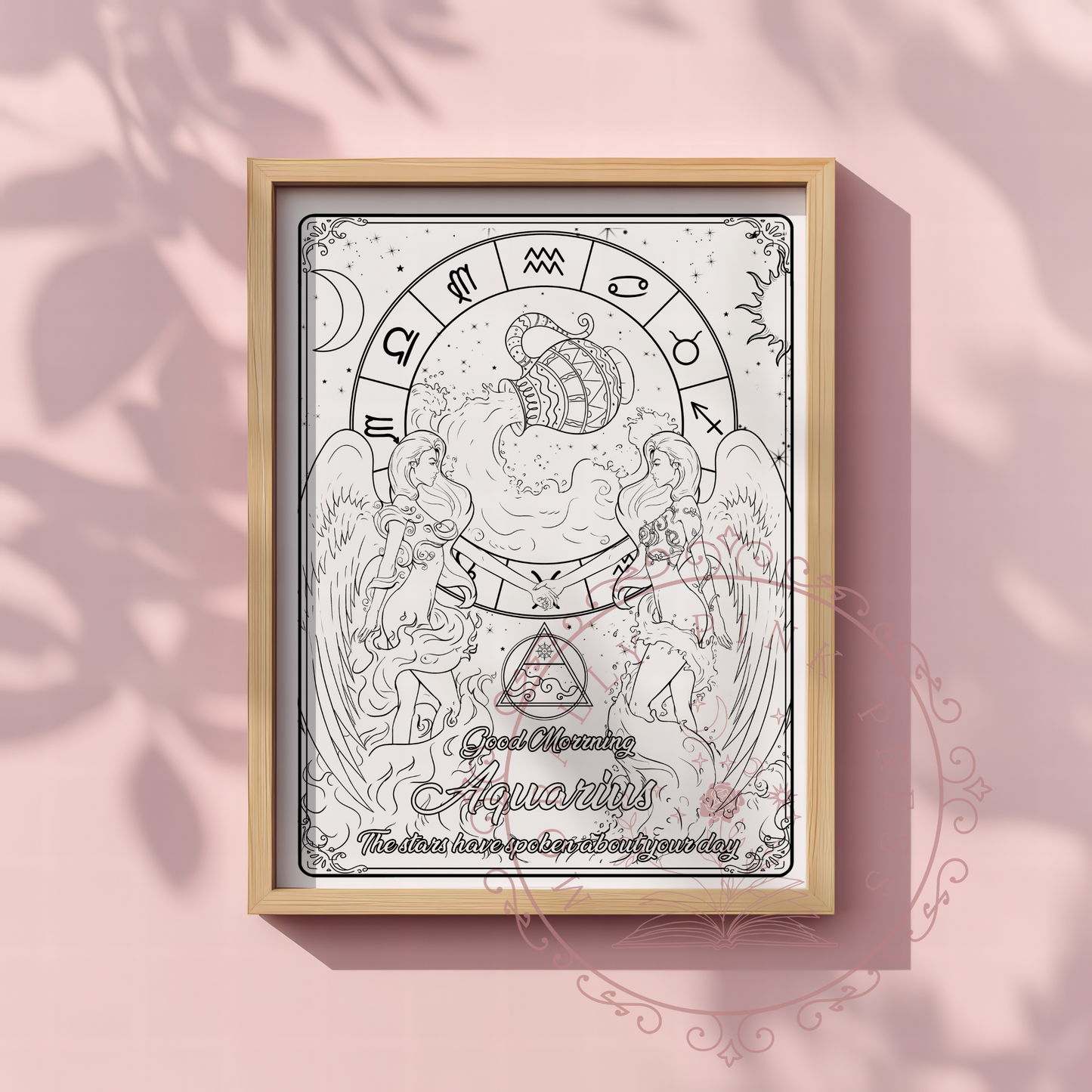 Good Morning "Aquarius" Zodiac Academy Colorable Poster Prints