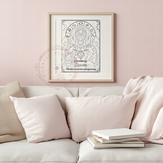 Good Morning "Cancer" Zodiac Academy Colorable Poster Prints