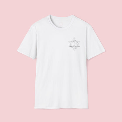 Unisex Softstyle T-Shirt with Cosmic Design, Astrology Lover Gift, Boho Tee for Men and Women, Festival Shirt, Birthday Present