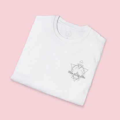 Unisex Softstyle T-Shirt with Cosmic Design, Astrology Lover Gift, Boho Tee for Men and Women, Festival Shirt, Birthday Present