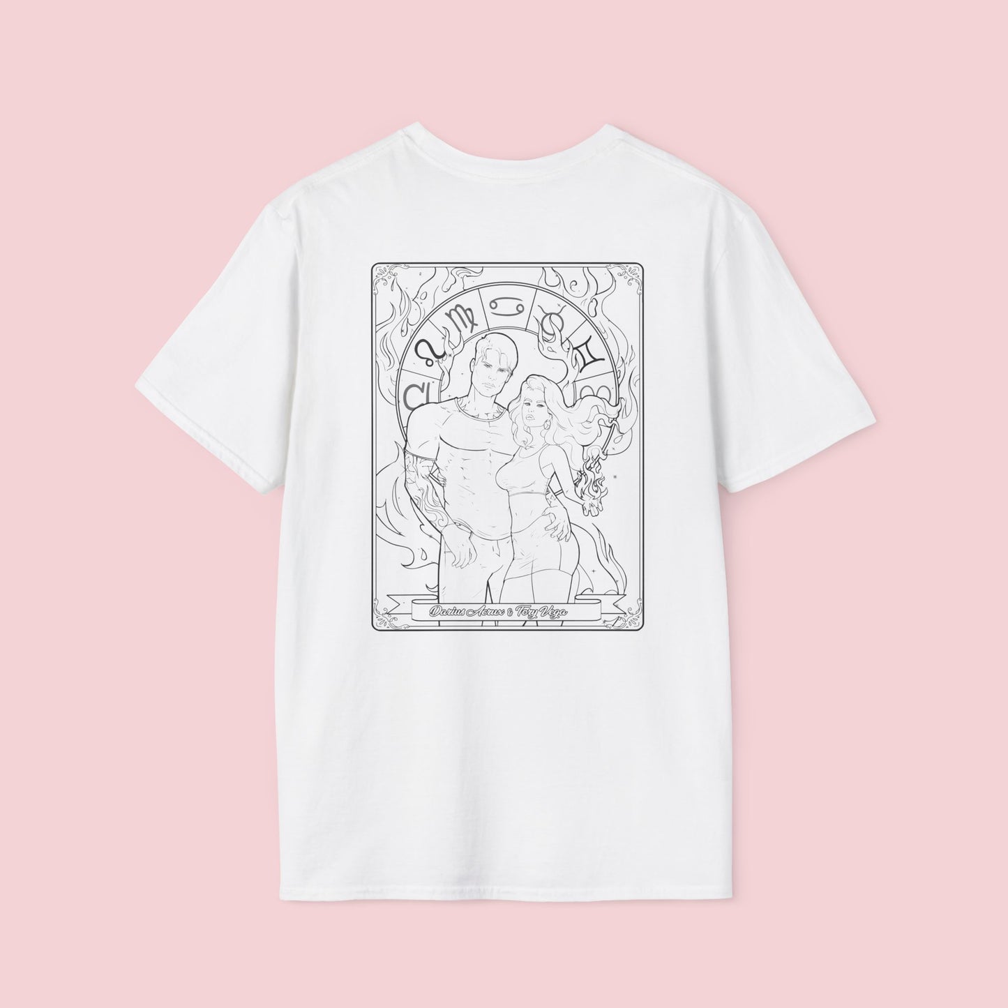 Unisex Softstyle T-Shirt with Cosmic Design, Astrology Lover Gift, Boho Tee for Men and Women, Festival Shirt, Birthday Present