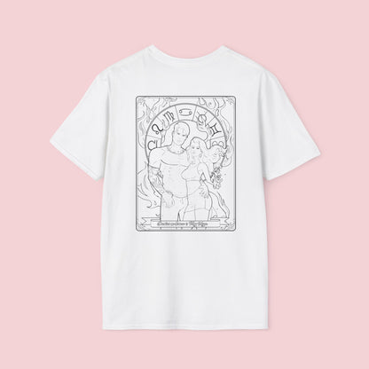 Unisex Softstyle T-Shirt with Cosmic Design, Astrology Lover Gift, Boho Tee for Men and Women, Festival Shirt, Birthday Present