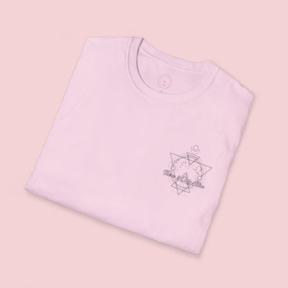 Unisex Softstyle T-Shirt with Cosmic Design, Astrology Lover Gift, Boho Tee for Men and Women, Festival Shirt, Birthday Present