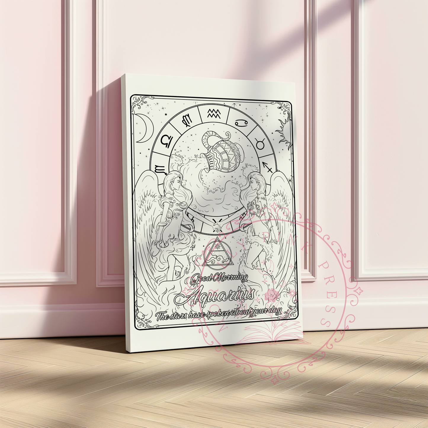 Good Morning "Aquarius"  Zodiac Academy Collection Colorable Canvas