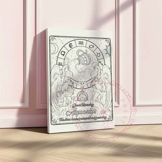 Good Morning "Aquarius"  Zodiac Academy Collection Colorable Canvas