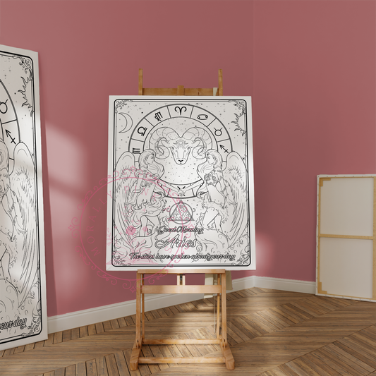 Good Morning "Aries"  Zodiac Academy Collection Colorable Canvas