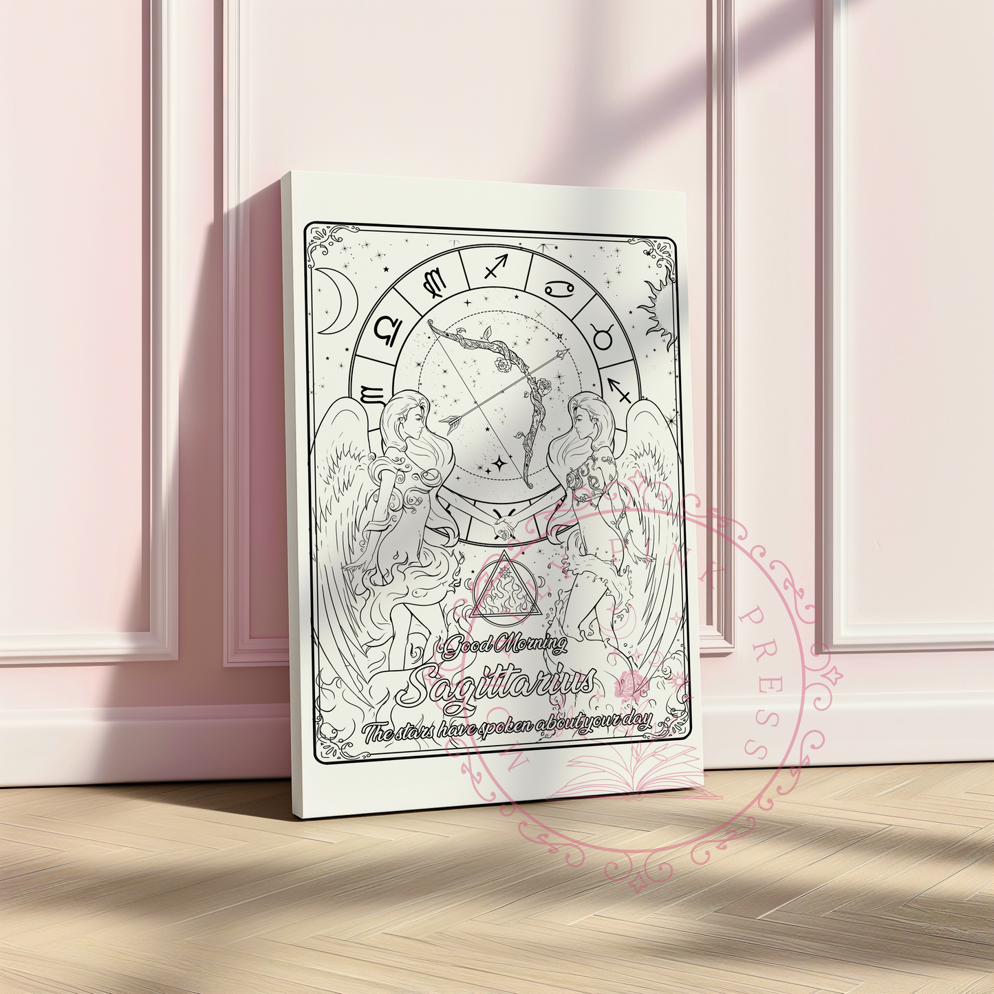 Good Morning "Sagittarius"  Zodiac Academy Collection Colorable Canvas