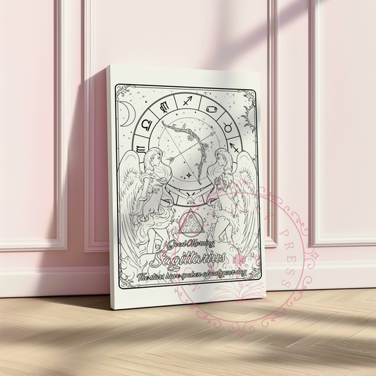 Good Morning "Sagittarius"  Zodiac Academy Collection Colorable Canvas