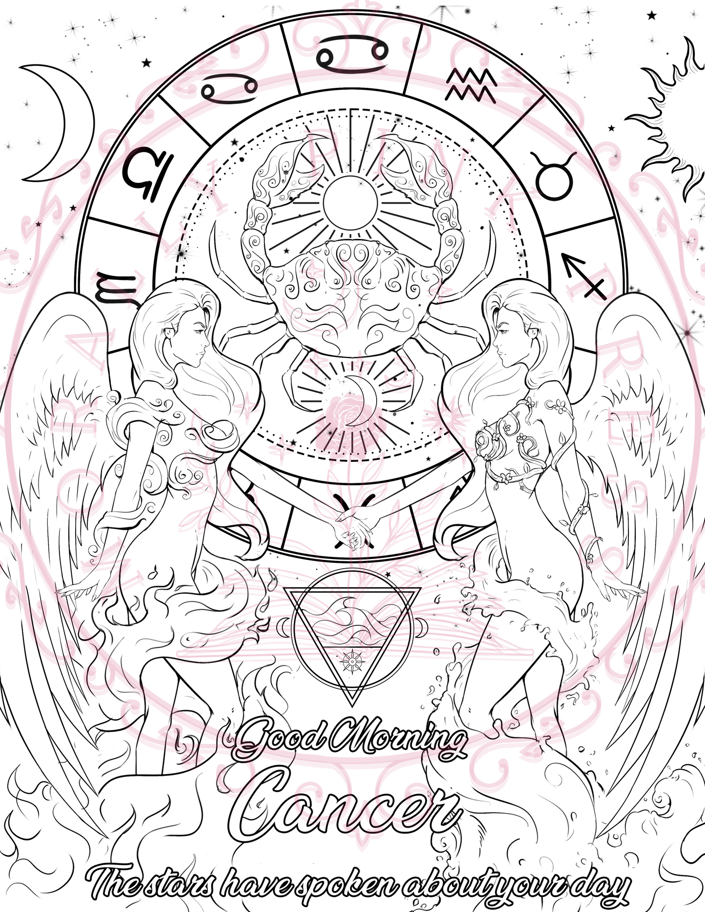 Good Morning "Cancer" Colorable Poster Digital Download