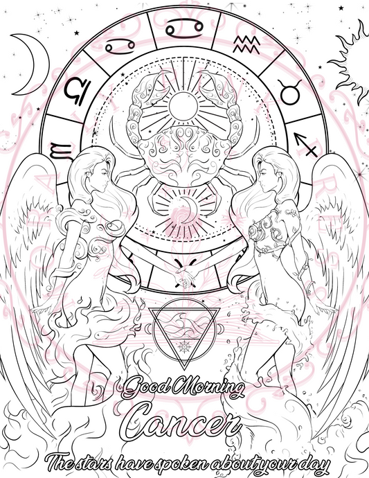 Good Morning "Cancer" Colorable Poster Digital Download