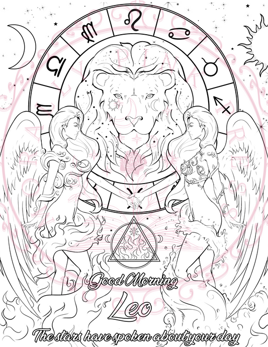 Good Morning "Leo" Colorable Poster Digital Download