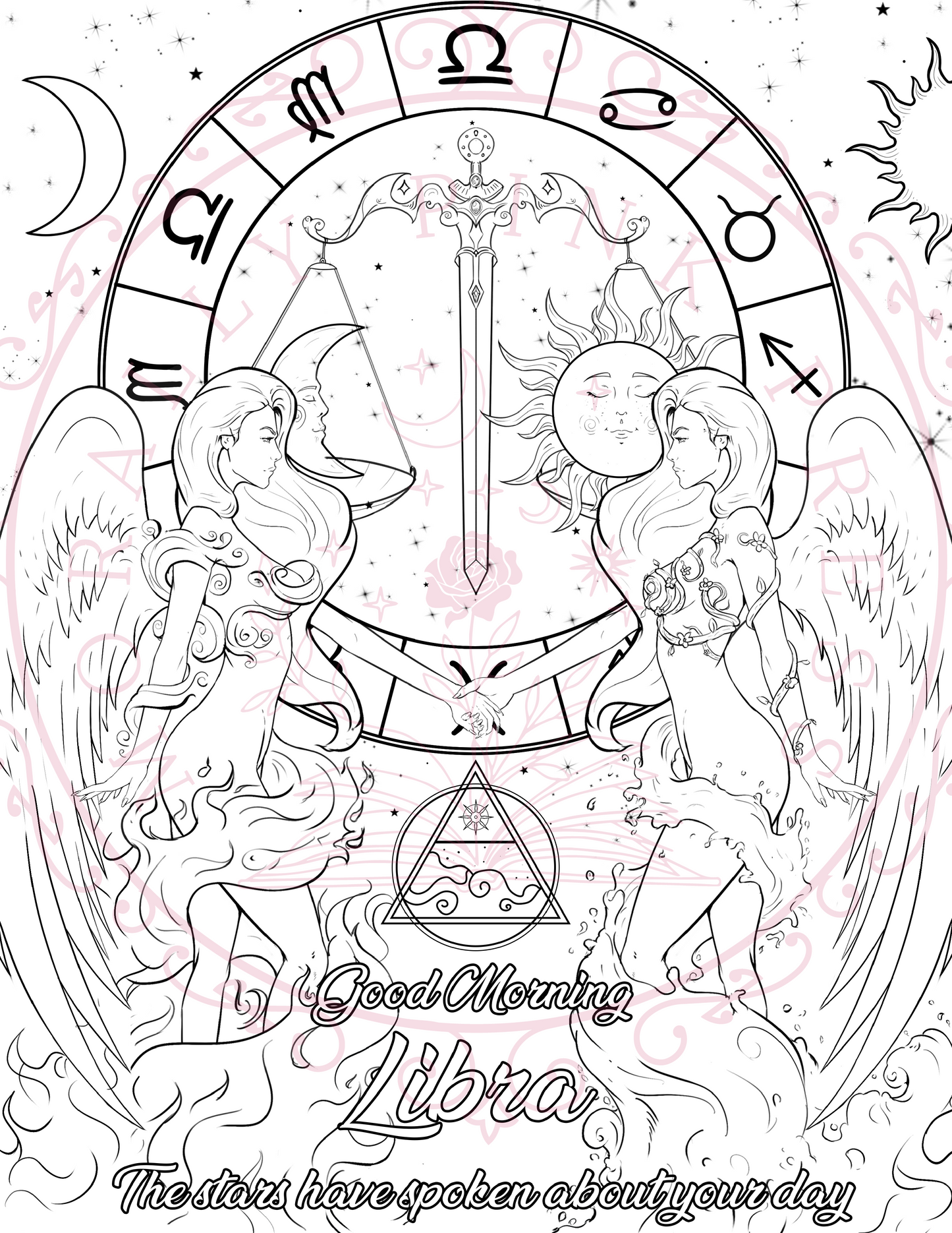 Good Morning "Libra" Colorable Poster Digital Download