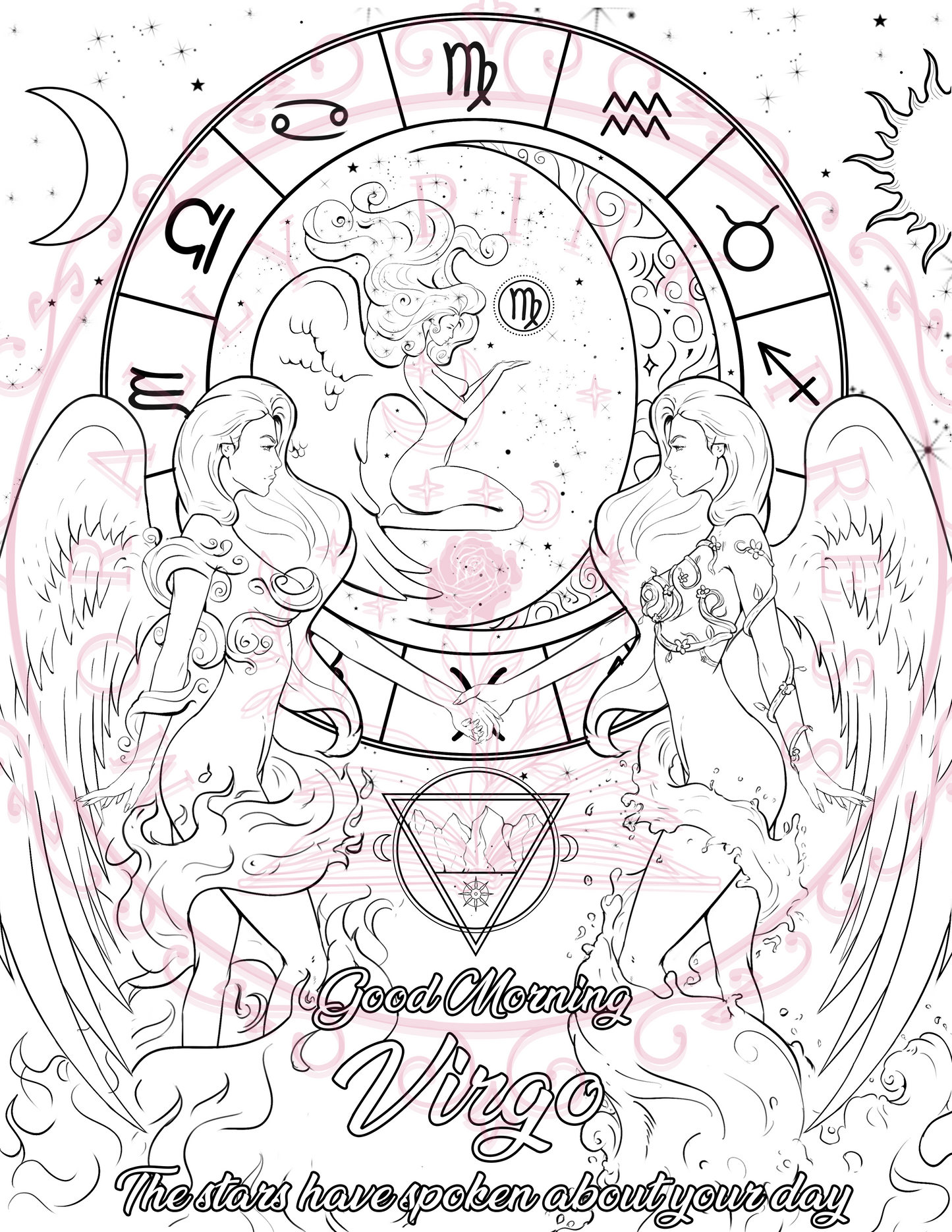 Good Morning "Virgo" Colorable Poster Digital Download