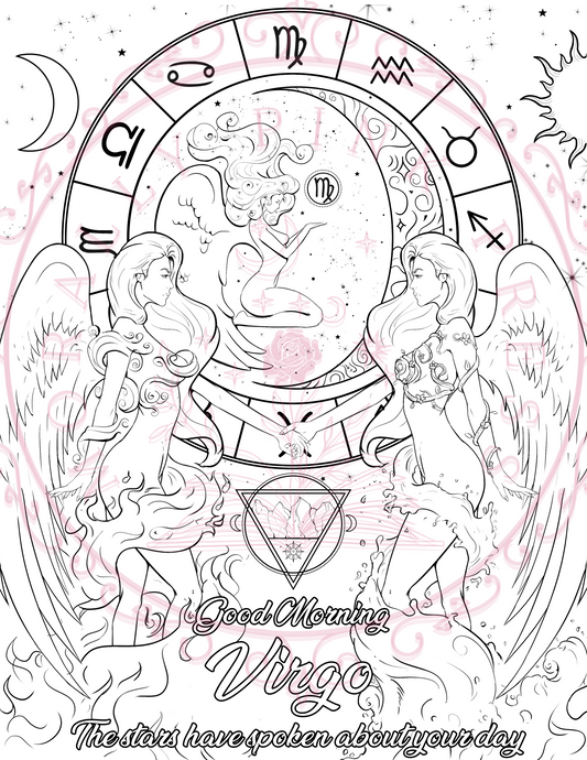 Good Morning "Virgo" Colorable Poster Digital Download