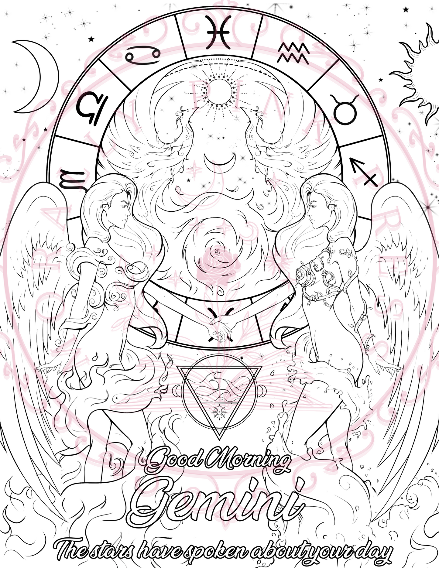 Good Morning "Zodiac" Colorable Poster Digital Download