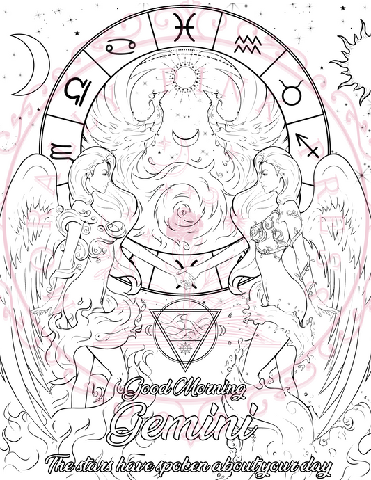 Good Morning "Zodiac" Colorable Poster Digital Download